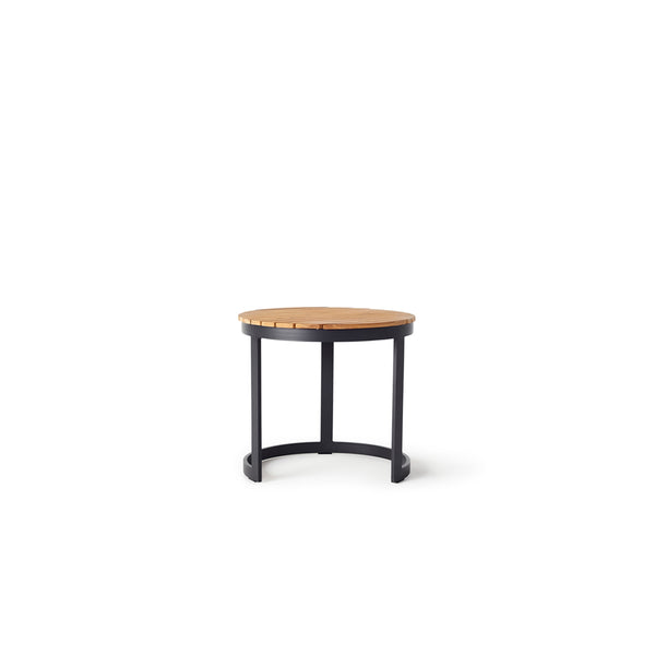 Ventura 20" Side Table in Charcoal - Teak Top
