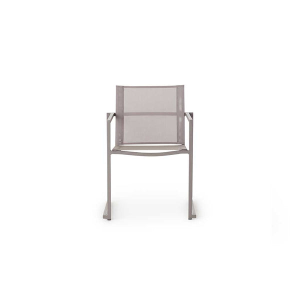 Santa Monica Dining Arm Chair in Quartz Grey Aluminum