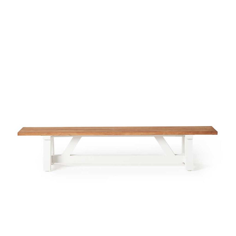 Madera Bench White Aluminum Base