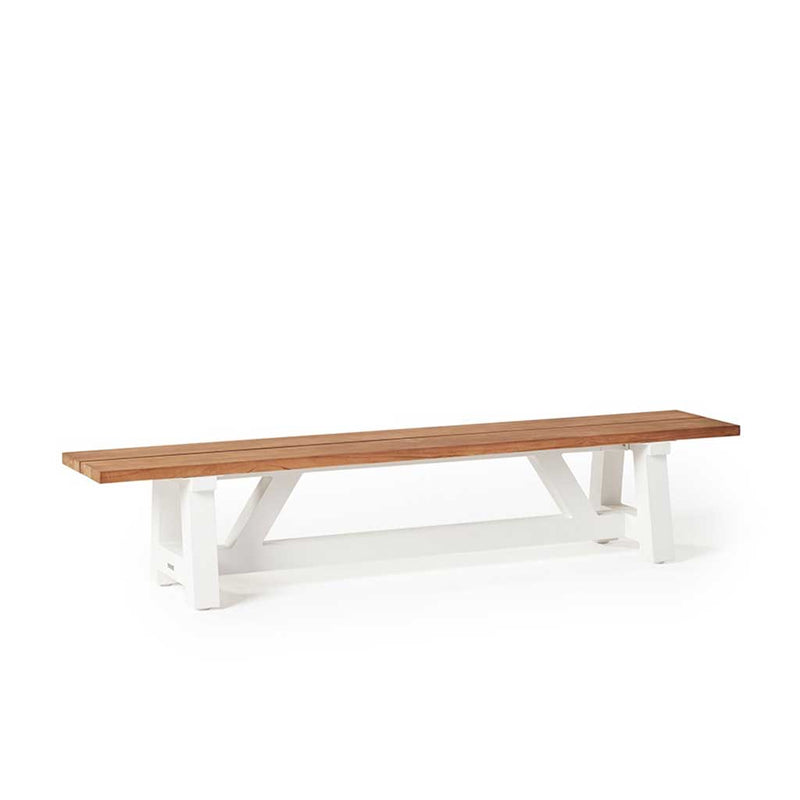 Madera Bench White Aluminum Base