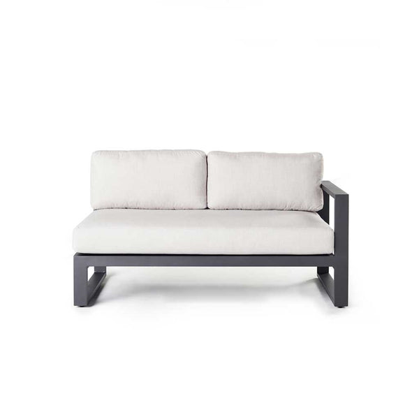 Belvedere Sectional Left Arm in Charcoal Aluminum