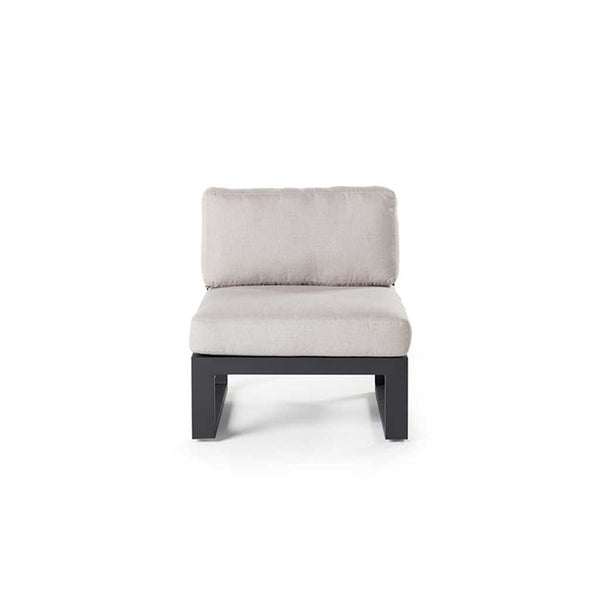 Belvedere Sectional Armless Chair in Charcoal Aluminum