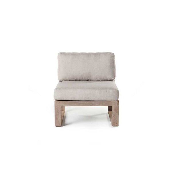 Belvedere Sectional Armless Chair in Weathered Teak