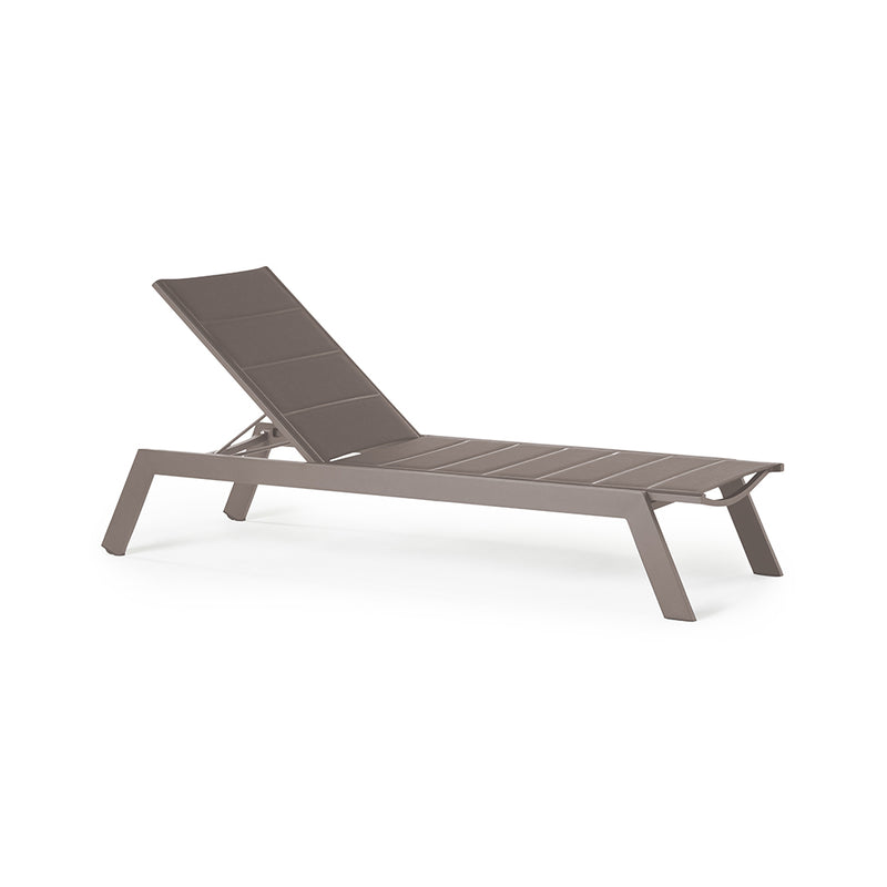 Tiburon Chaise with Padded Sling in Quartz Grey Aluminum