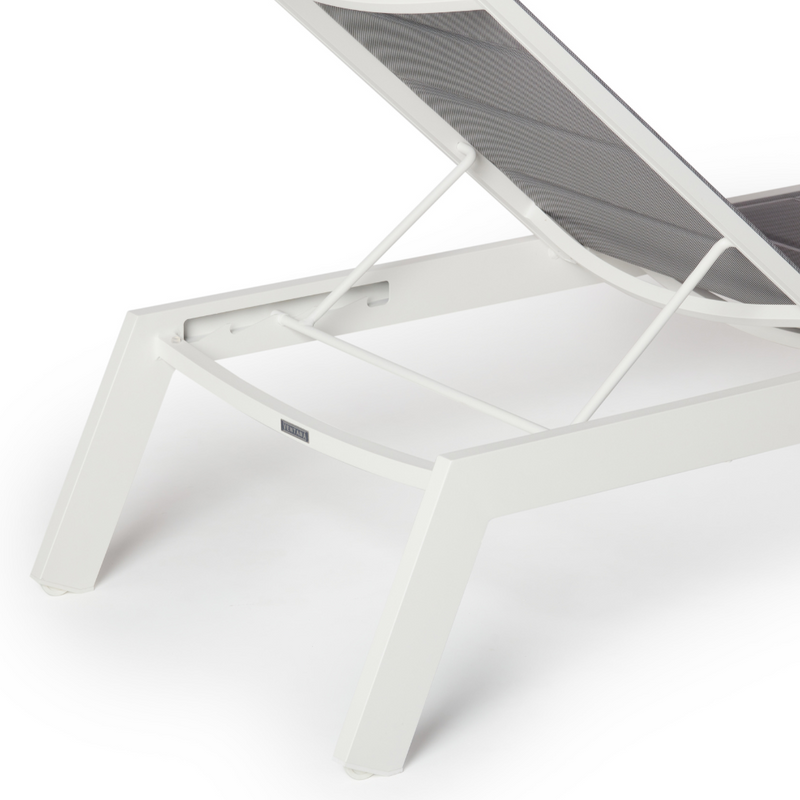 Tiburon Chaise with Padded Sling in White Aluminum