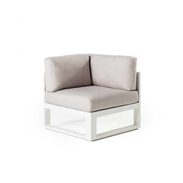 Belvedere Sectional Corner Chair in White Aluminum