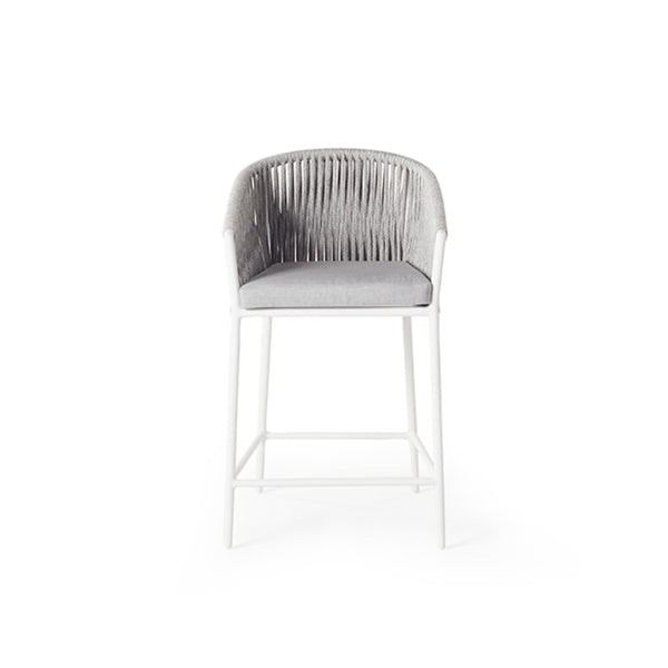 Olema Counter Chair in White Aluminum