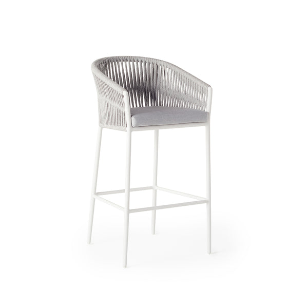 Olema Bar Chair in White Aluminum
