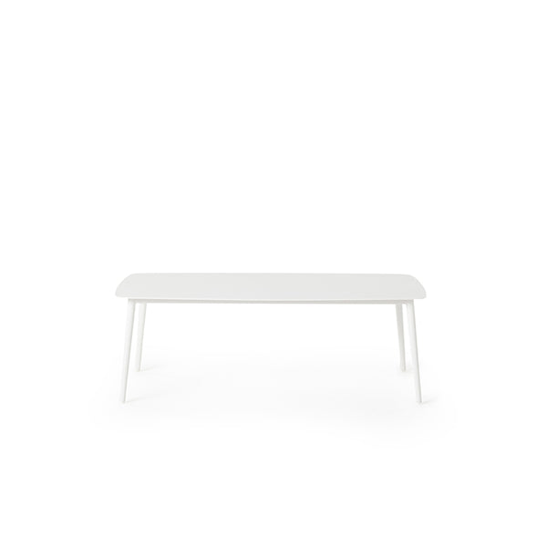 Olema Rectangular Coffee Table in White Aluminum