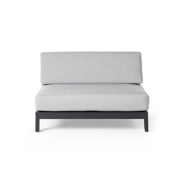 Tiburon Sectional Armless Loveseat in Charcoal Aluminum