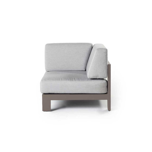 Tiburon Sectional Corner Chair in Quartz Grey Aluminum