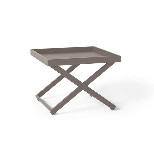 Bistro Folding Side Table with Lift-Off Tray in Coffee Aluminum