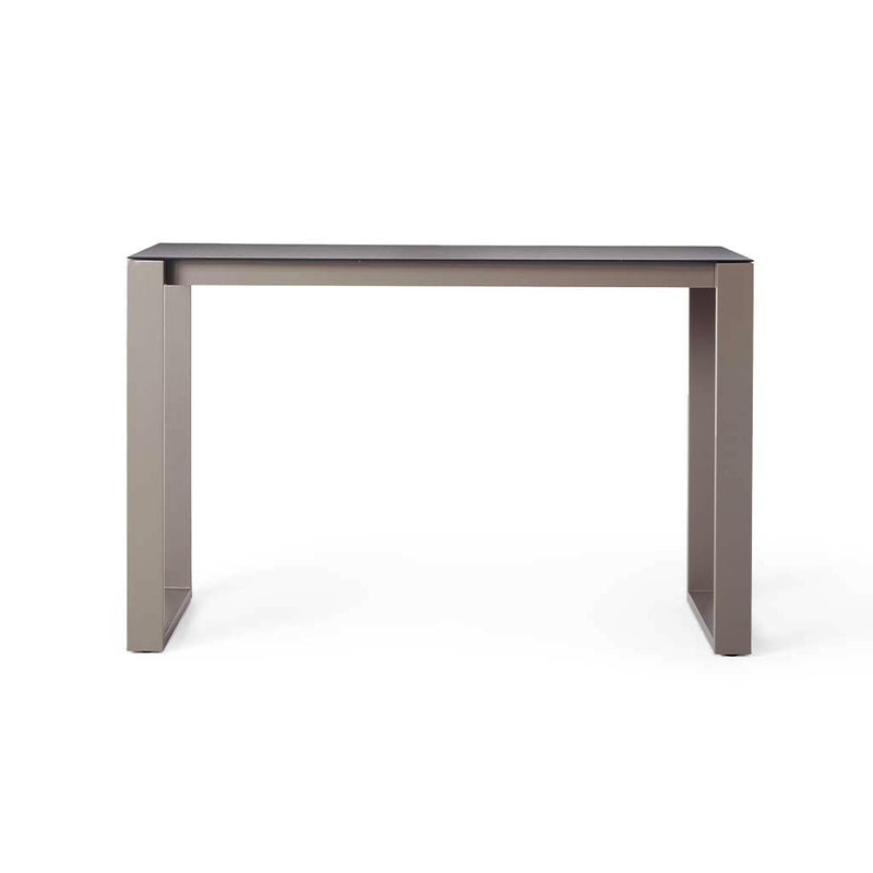 Ventura 66" Bar Table in Quartz Grey - Ceramic-Style Glass Top