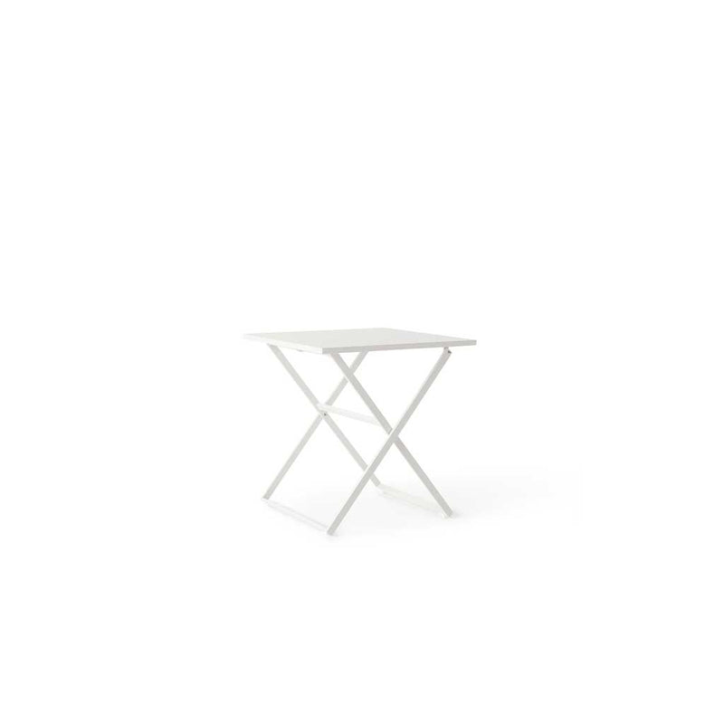 Bistro Folding Dining Table in White Aluminum