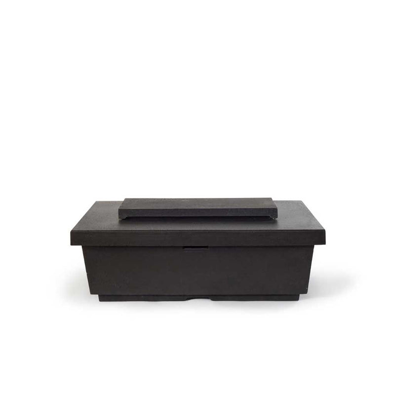 Contempo Select Rectangular Fire Table with Drawer in Black Lava