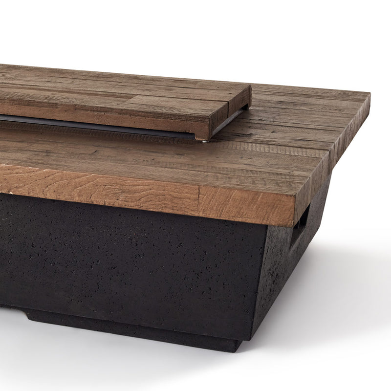 Contempo Rectangular Fire Table in Reclaimed French Oak