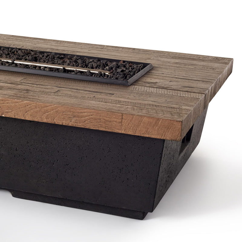 Contempo Rectangular Fire Table in Reclaimed French Oak