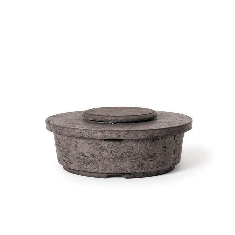 Contempo and Indio Round Fire Table Lid in Dark Basalt