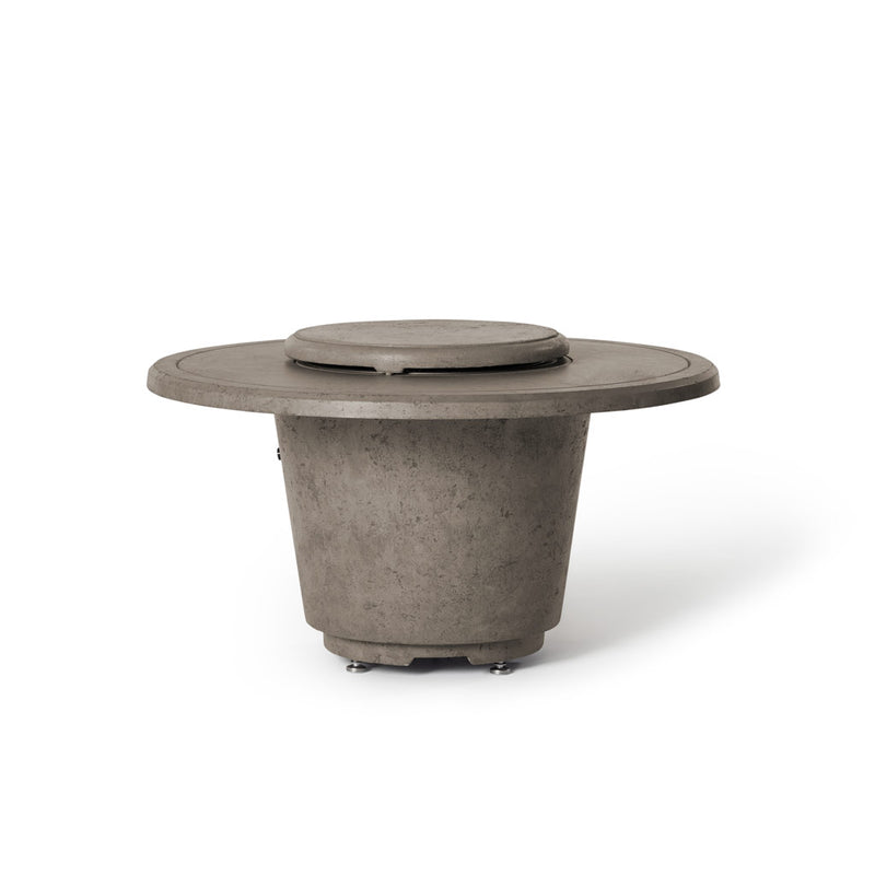 Contempo and Indio Round Fire Table Lid in Light Basalt
