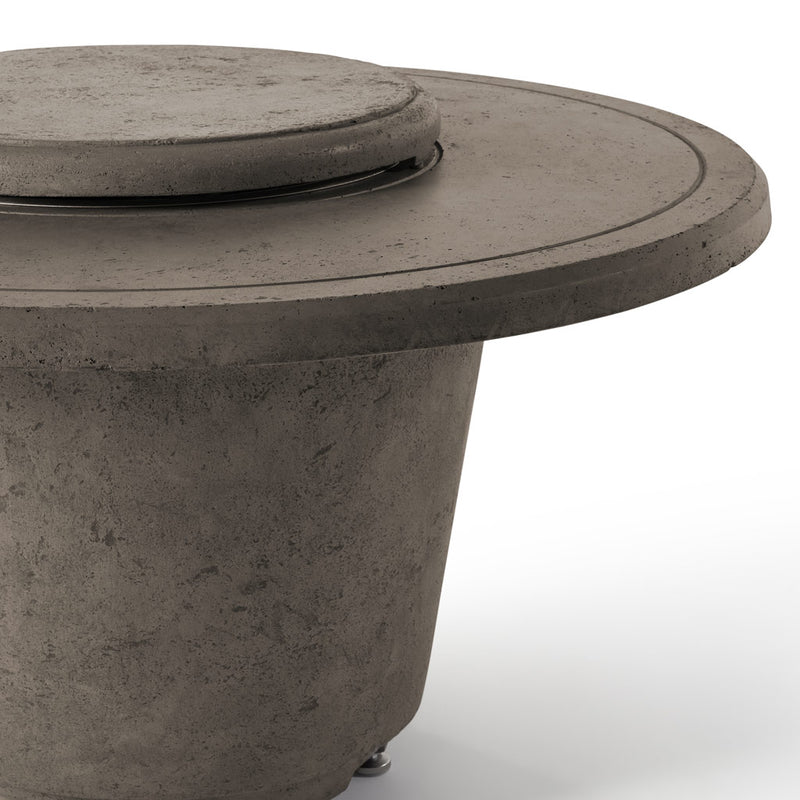 Indio Round Fire Table in Light Basalt