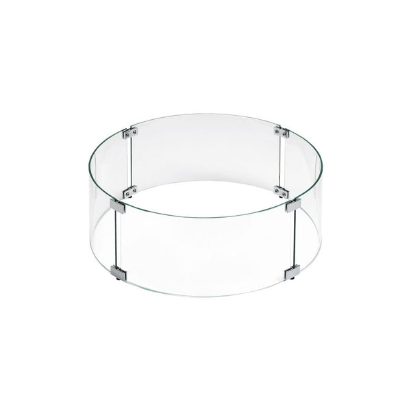 Round Glass Fire Table Wind Guard