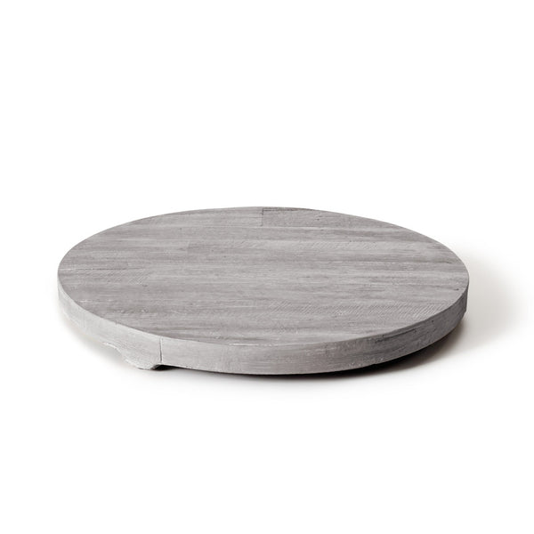 Contempo Round Fire Table Lid in Silver Pine