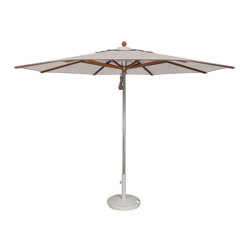 Vienna Alu Teak 11' Market Umbrella in Cast Silver